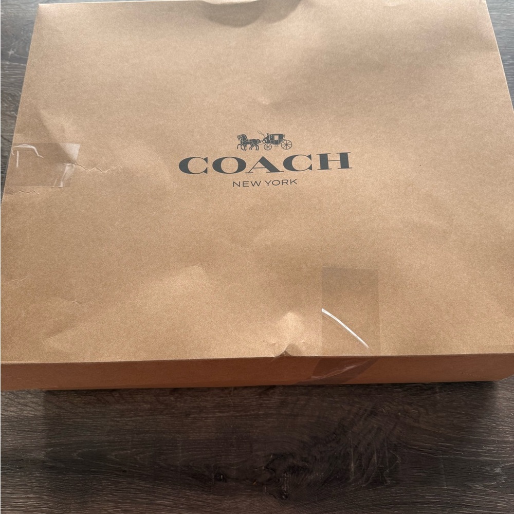 Coach Brown Monogram Tote with Leather Trim - Picture 4 of 4